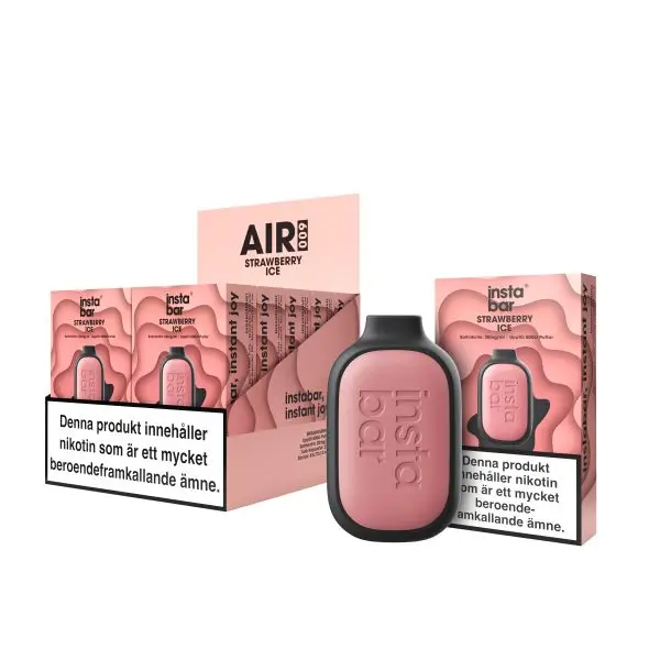 Instabar 600puffs STRAWBERRY ICE outer box scaled
