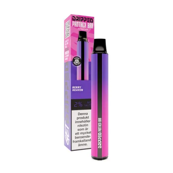 berry heaven dripped panther bar 20mg disposable vape white