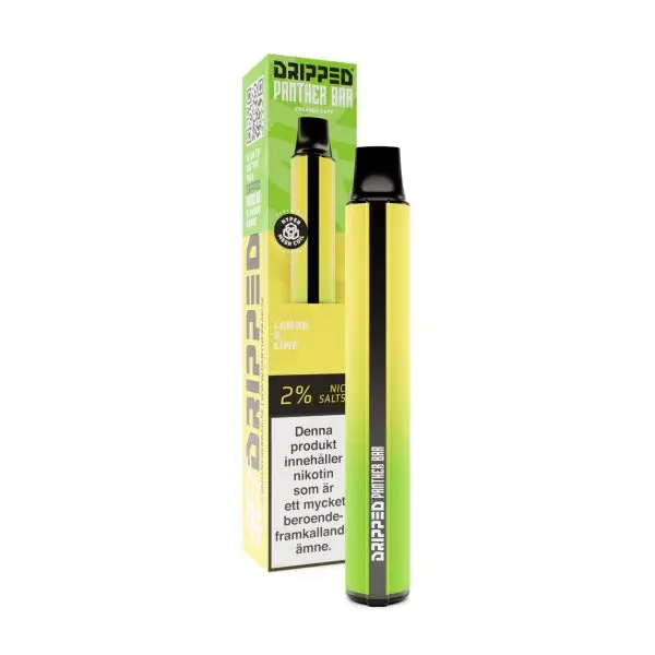 lemon and lime dripped panther bar 20mg disposable vape white