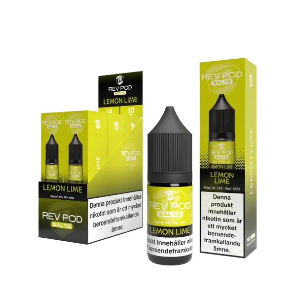 0REV POD SALTS 10ml LEMON LIME bottle outer single